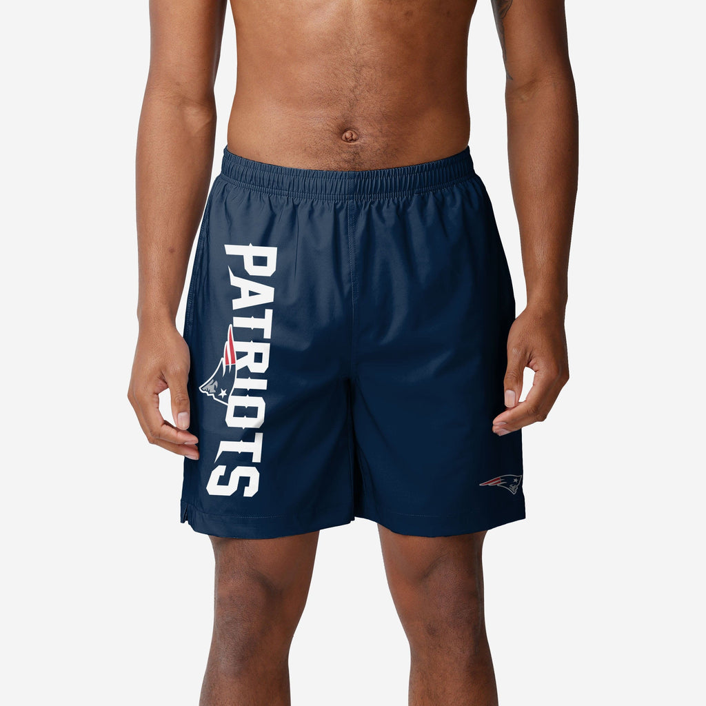 New England Patriots Solid Wordmark Traditional Swimming Trunks FOCO S - FOCO.com