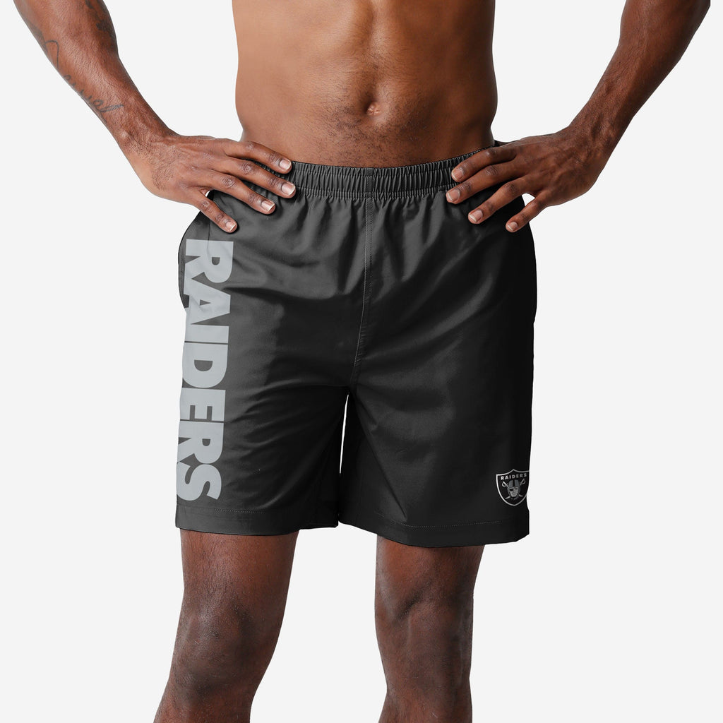 Las Vegas Raiders Solid Wordmark Traditional Swimming Trunks FOCO S - FOCO.com