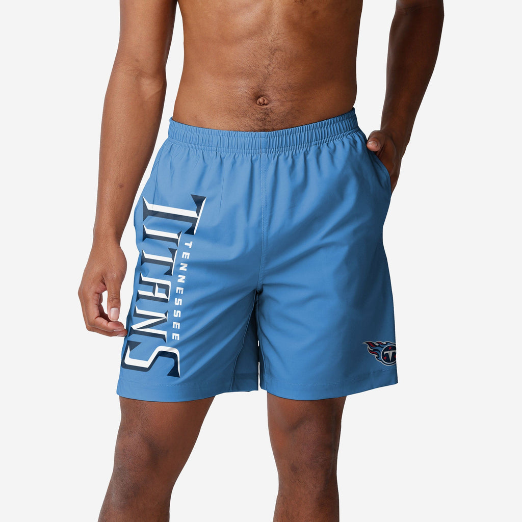 Tennessee Titans Solid Wordmark Traditional Swimming Trunks FOCO S - FOCO.com