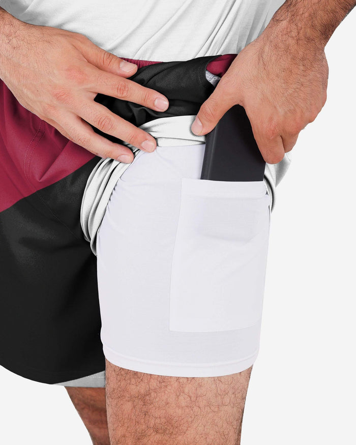 Arizona Cardinals Colorblock Double Down Liner Training Shorts FOCO - FOCO.com