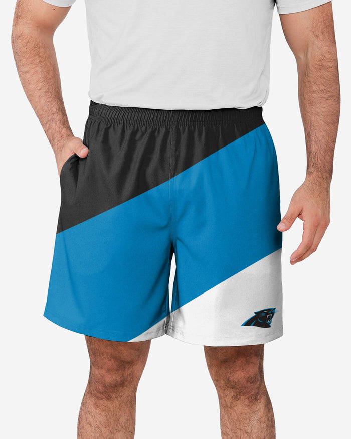 Carolina Panthers Colorblock Double Down Liner Training Shorts FOCO S - FOCO.com