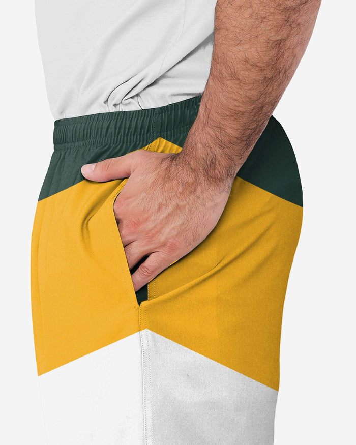 Green Bay Packers Colorblock Double Down Liner Training Shorts FOCO - FOCO.com