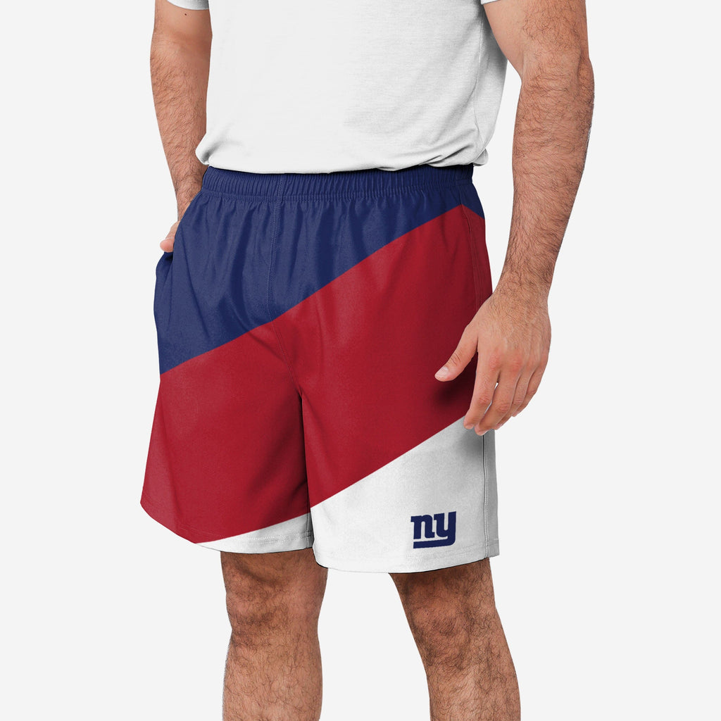 New York Giants Colorblock Double Down Liner Training Shorts FOCO S - FOCO.com