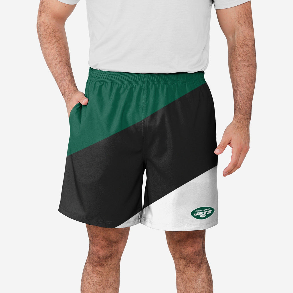 New York Jets Colorblock Double Down Liner Training Shorts FOCO S - FOCO.com