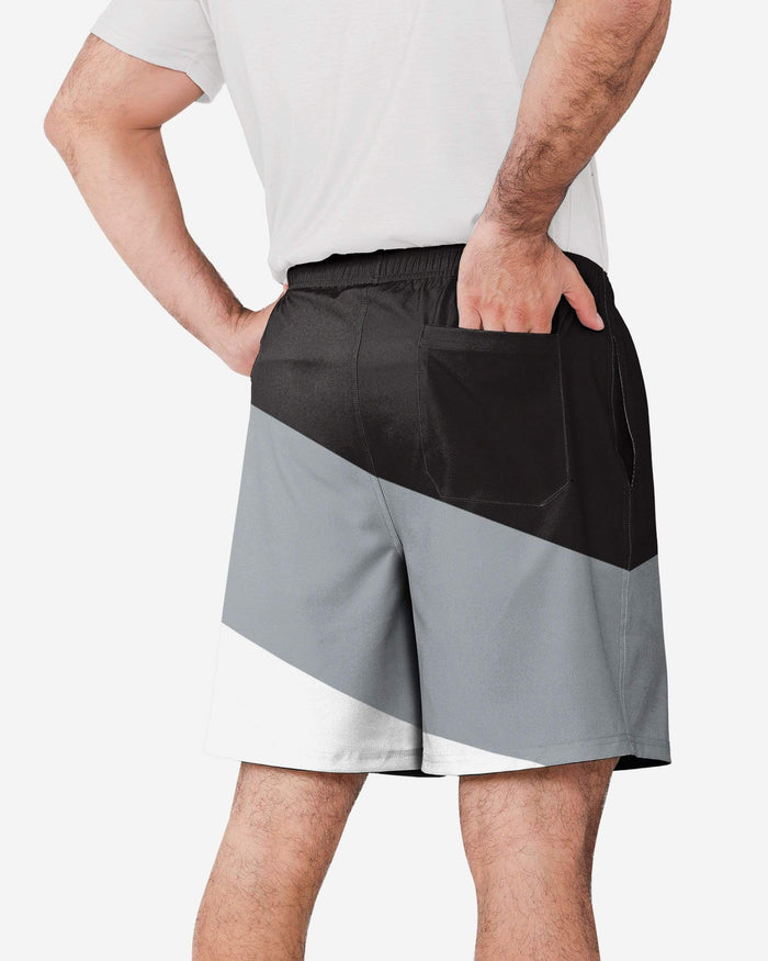 Las Vegas Raiders Colorblock Double Down Liner Training Shorts FOCO - FOCO.com