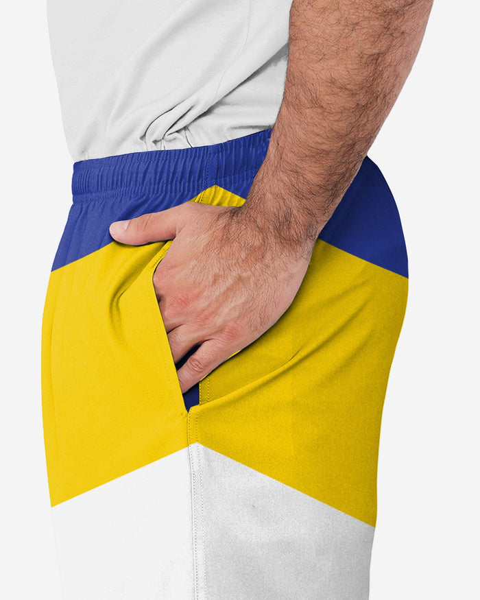 Los Angeles Rams Colorblock Double Down Liner Training Shorts FOCO - FOCO.com