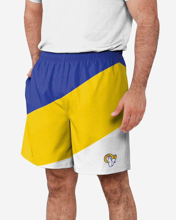 Los Angeles Rams Colorblock Double Down Liner Training Shorts FOCO S - FOCO.com