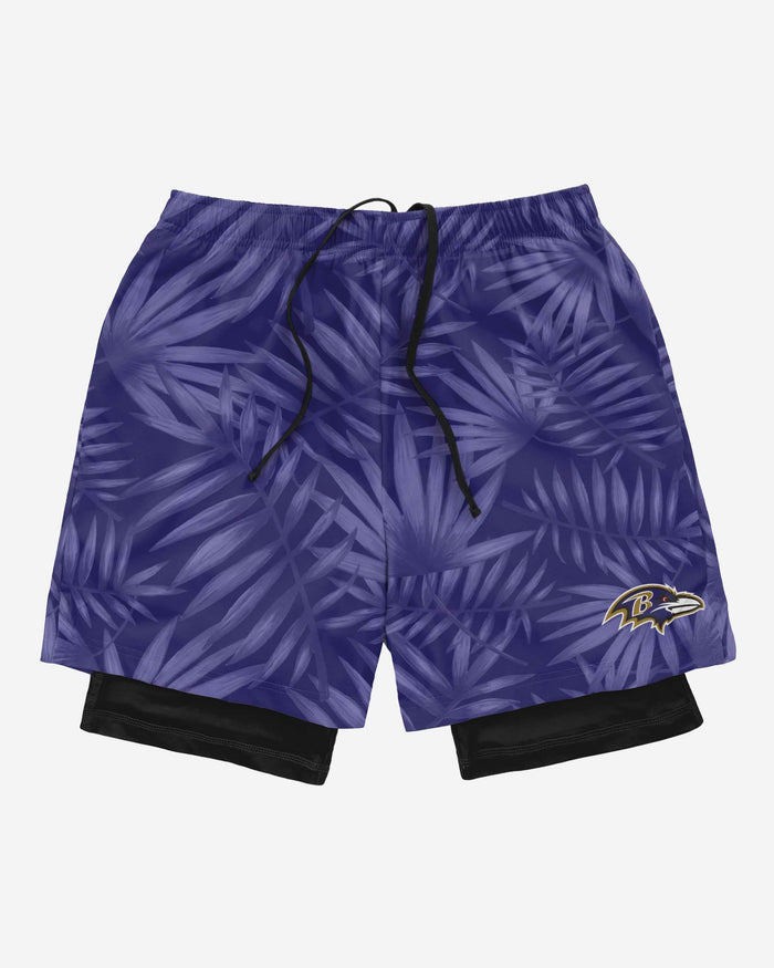 Baltimore Ravens Floral Black Liner Shorts FOCO - FOCO.com