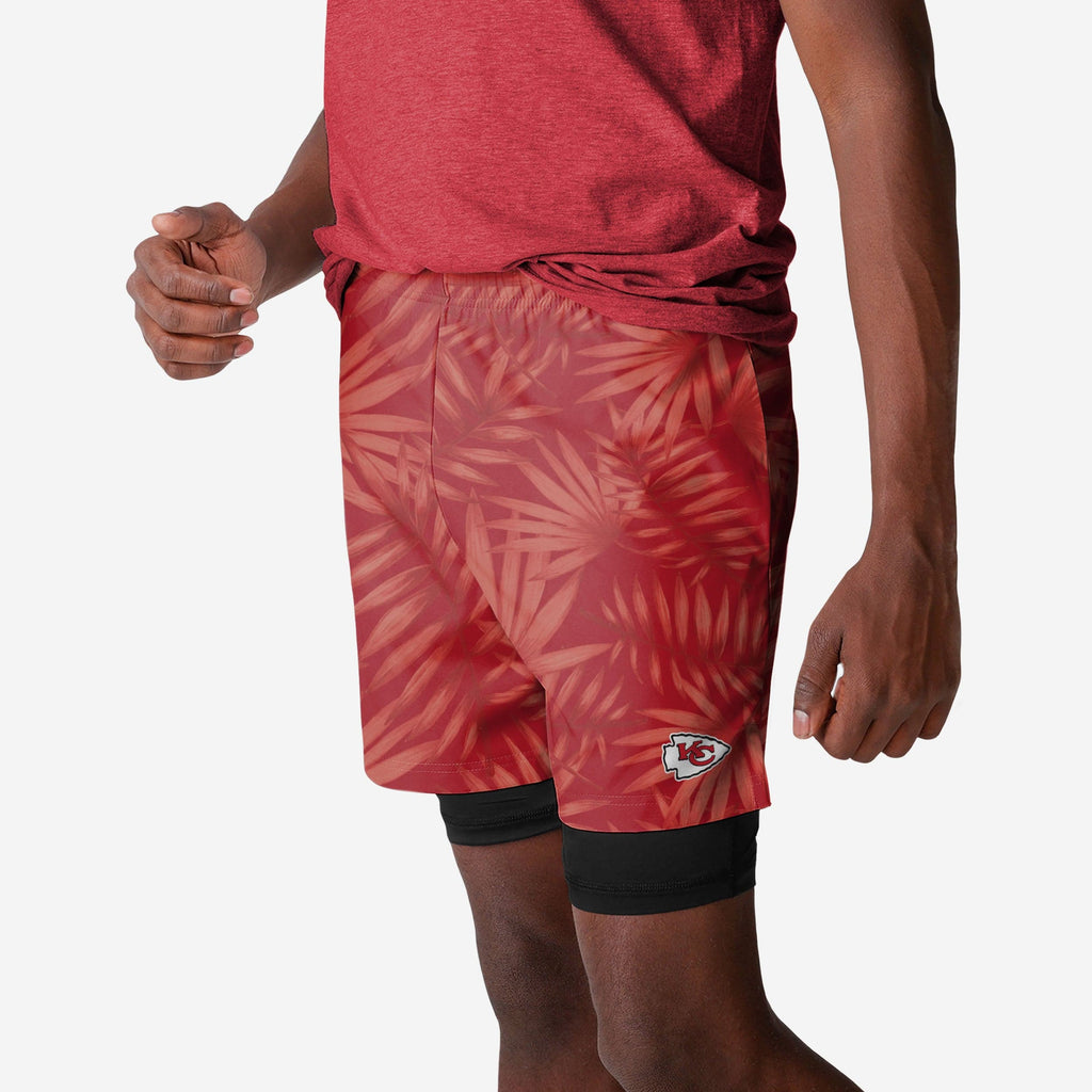 Kansas City Chiefs Floral Black Liner Shorts FOCO S - FOCO.com