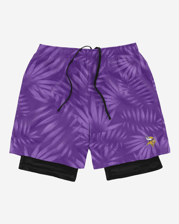 Minnesota Vikings Floral Black Liner Shorts FOCO - FOCO.com