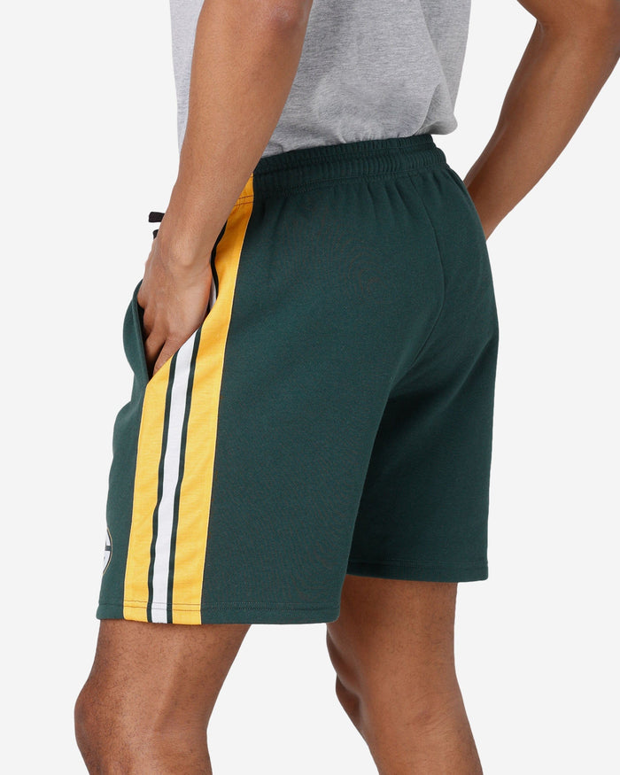 Green Bay Packers Side Stripe Fleece Shorts FOCO - FOCO.com