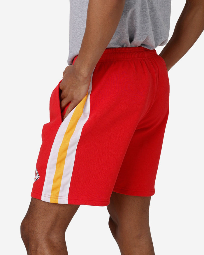 Kansas City Chiefs Side Stripe Fleece Shorts FOCO - FOCO.com