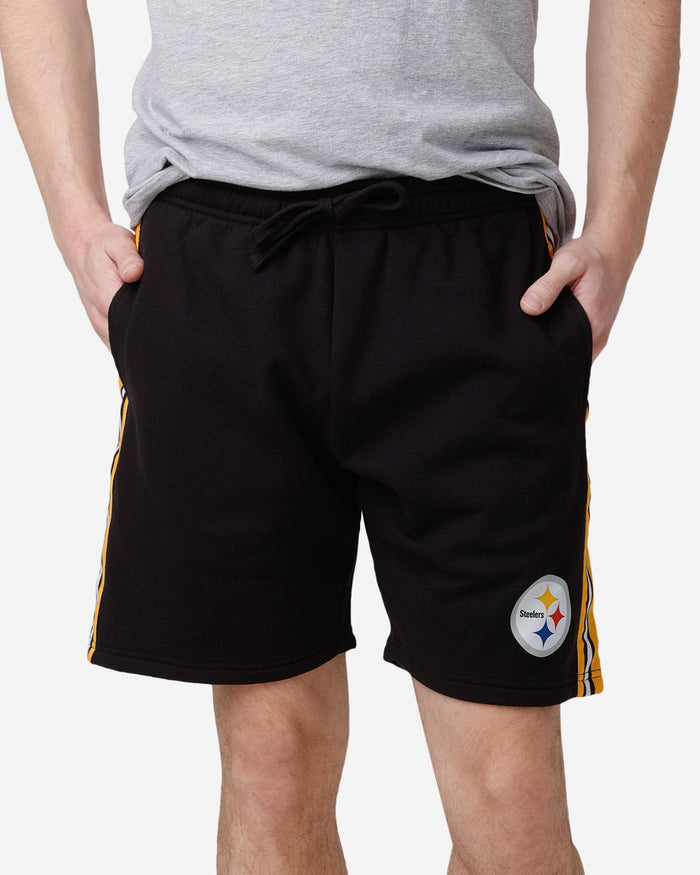Pittsburgh Steelers Side Stripe Fleece Shorts FOCO S - FOCO.com