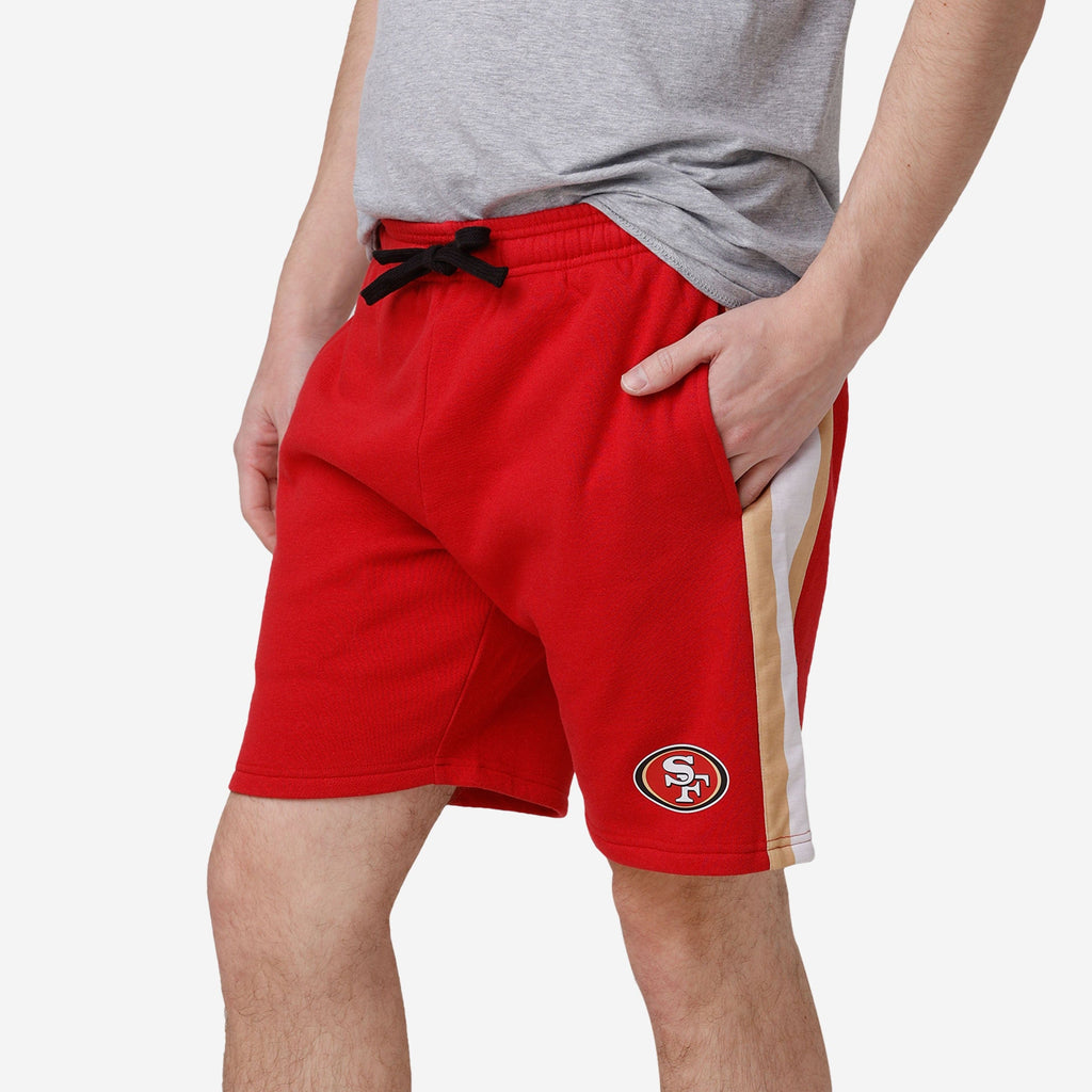 San Francisco 49ers Side Stripe Fleece Shorts FOCO S - FOCO.com