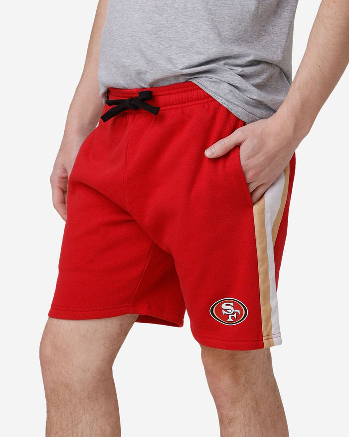San Francisco 49ers Side Stripe Fleece Shorts FOCO S - FOCO.com