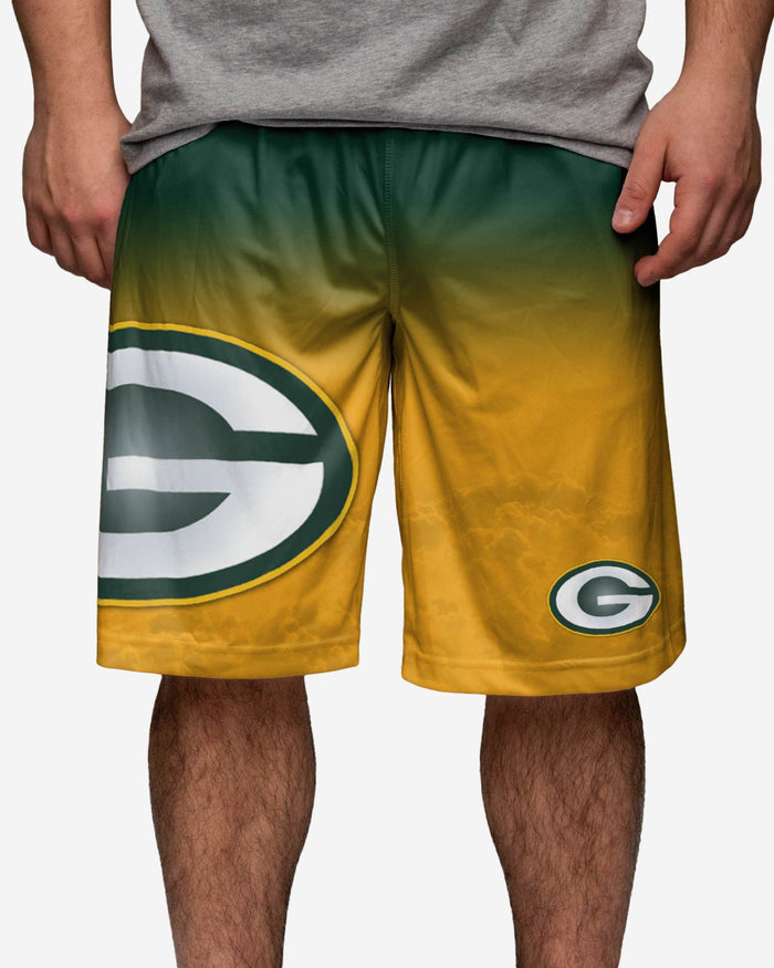 Green Bay Packers Gradient Big Logo Training Shorts FOCO - FOCO.com