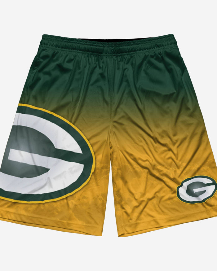 Green Bay Packers Gradient Big Logo Training Shorts FOCO - FOCO.com