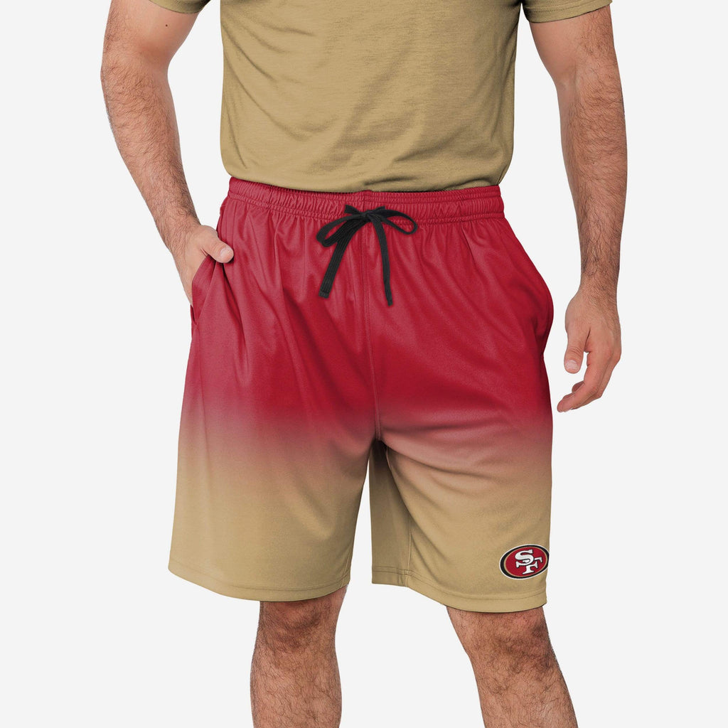 San Francisco 49ers Game Ready Gradient Training Shorts FOCO S - FOCO.com