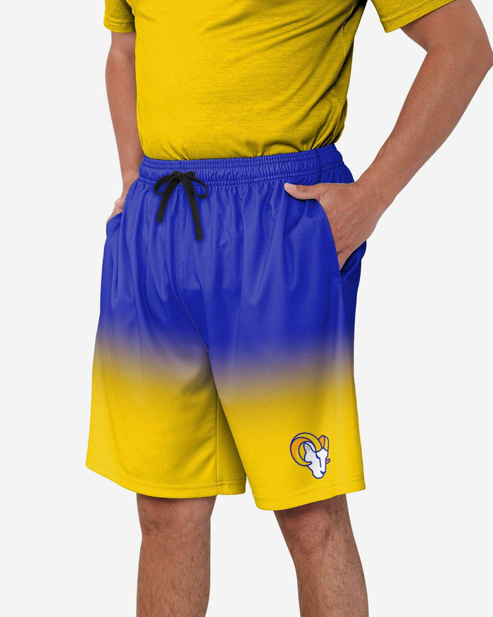 Los Angeles Rams Game Ready Gradient Training Shorts FOCO S - FOCO.com