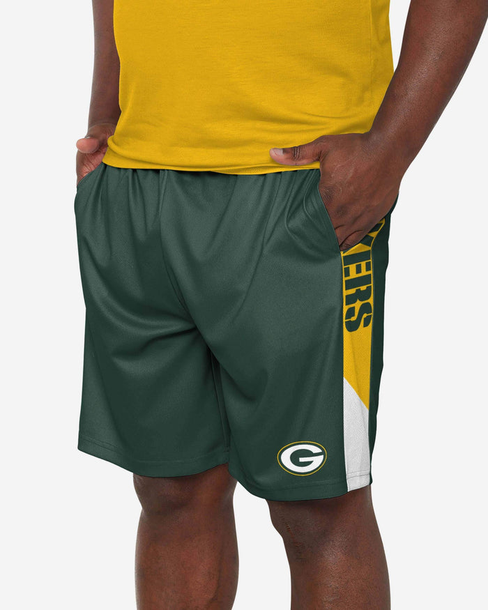 Green Bay Packers Side Stripe Training Shorts FOCO S - FOCO.com