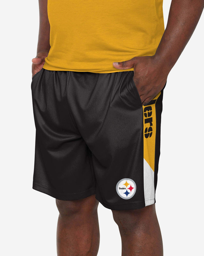 Pittsburgh Steelers Side Stripe Training Shorts FOCO S - FOCO.com