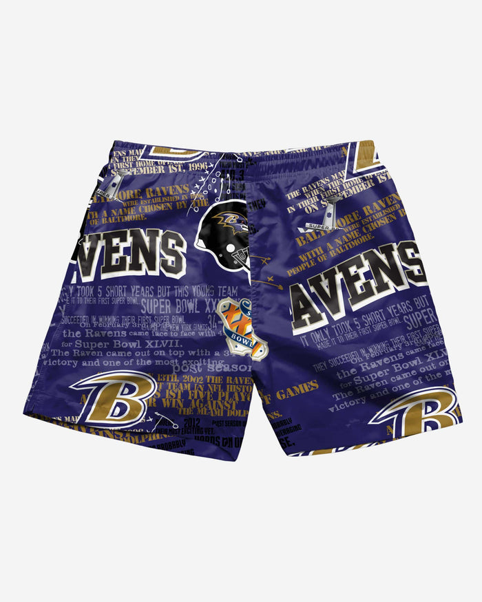 Baltimore Ravens Logo Rush Swimming Trunks FOCO - FOCO.com