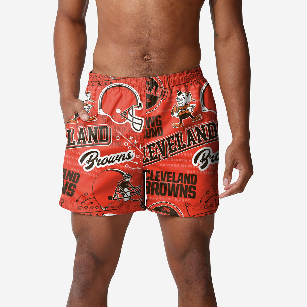 Cleveland Browns Logo Rush Swimming Trunks FOCO S - FOCO.com