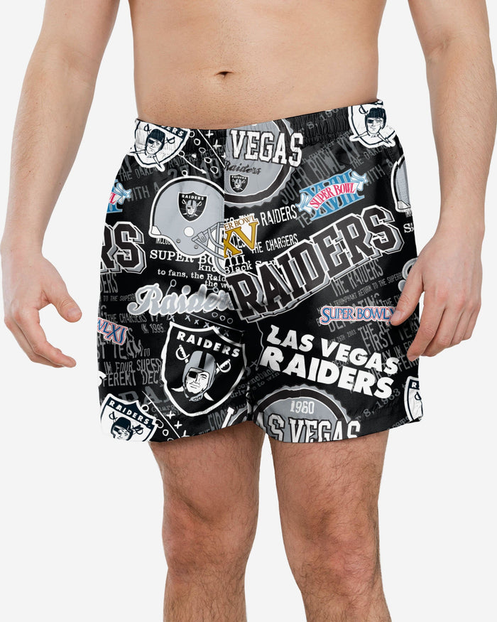 Las Vegas Raiders Logo Rush Swimming Trunks FOCO S - FOCO.com