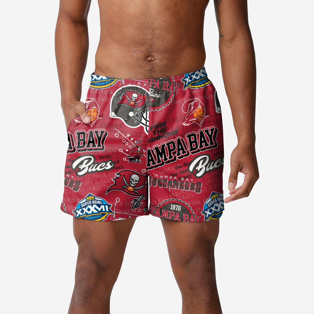 Tampa Bay Buccaneers Logo Rush Swimming Trunks FOCO S - FOCO.com