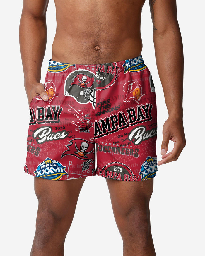 Tampa Bay Buccaneers Logo Rush Swimming Trunks FOCO S - FOCO.com