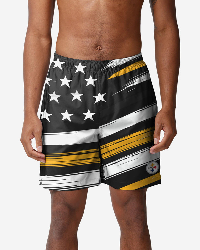 Pittsburgh Steelers Americana Swimming Trunks FOCO S - FOCO.com