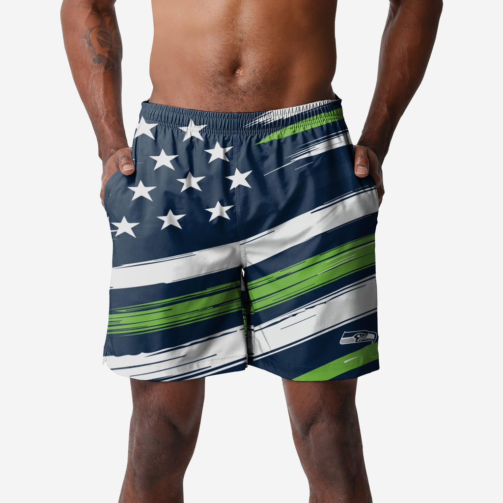 Seattle Seahawks Americana Swimming Trunks FOCO S - FOCO.com