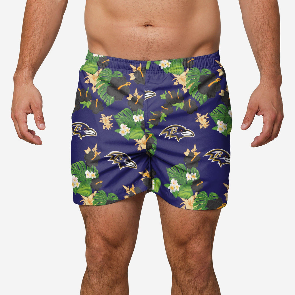 Baltimore Ravens Floral Swimming Trunks FOCO S - FOCO.com