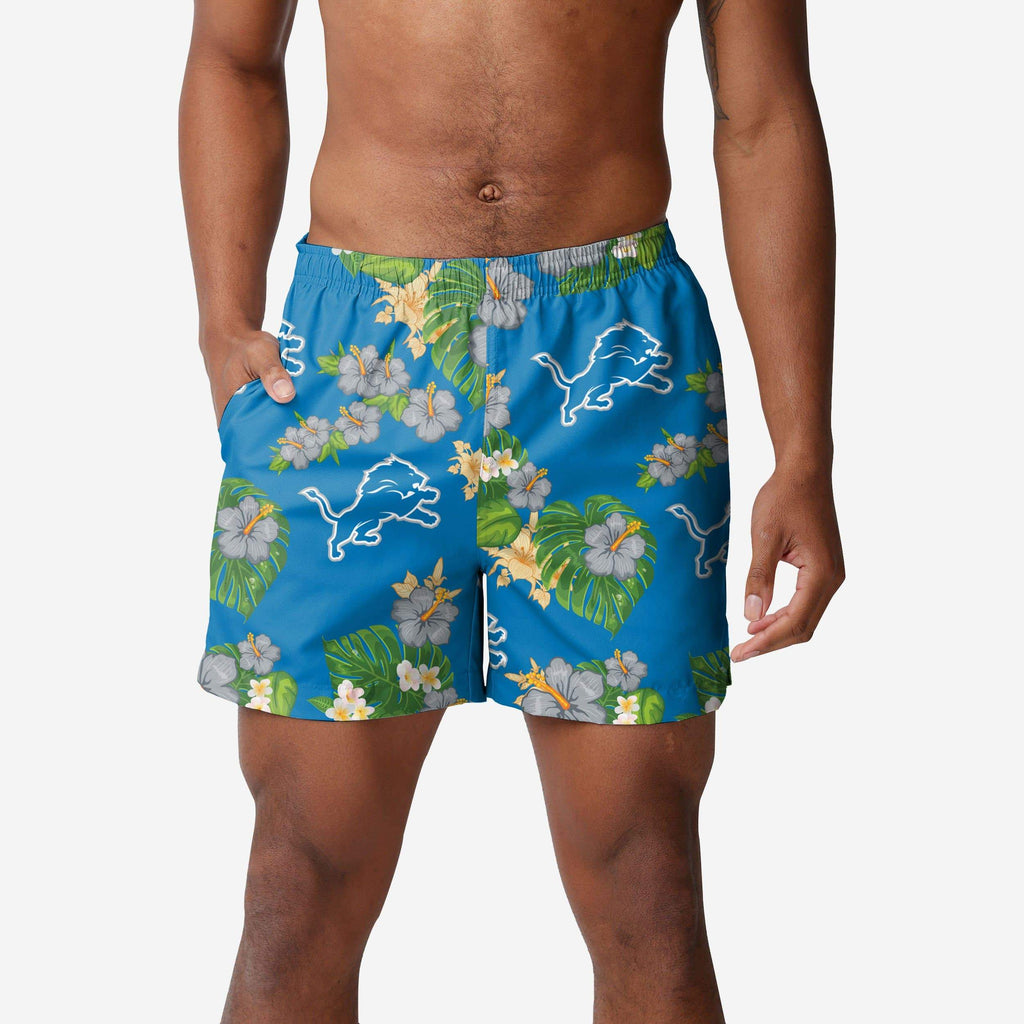 Detroit Lions Floral Swimming Trunks FOCO S - FOCO.com