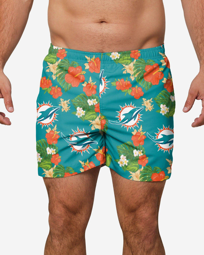 Miami Dolphins Floral Swimming Trunks FOCO S - FOCO.com