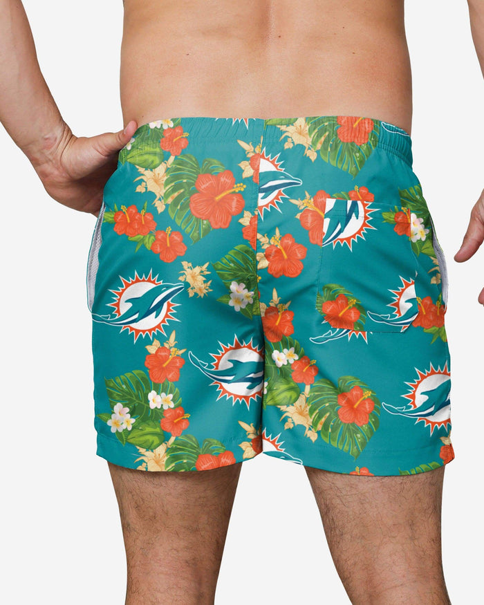 Miami Dolphins Floral Swimming Trunks FOCO - FOCO.com