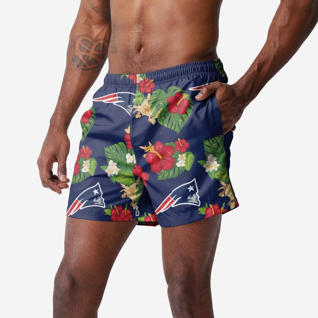 New England Patriots Floral Swimming Trunks FOCO S - FOCO.com