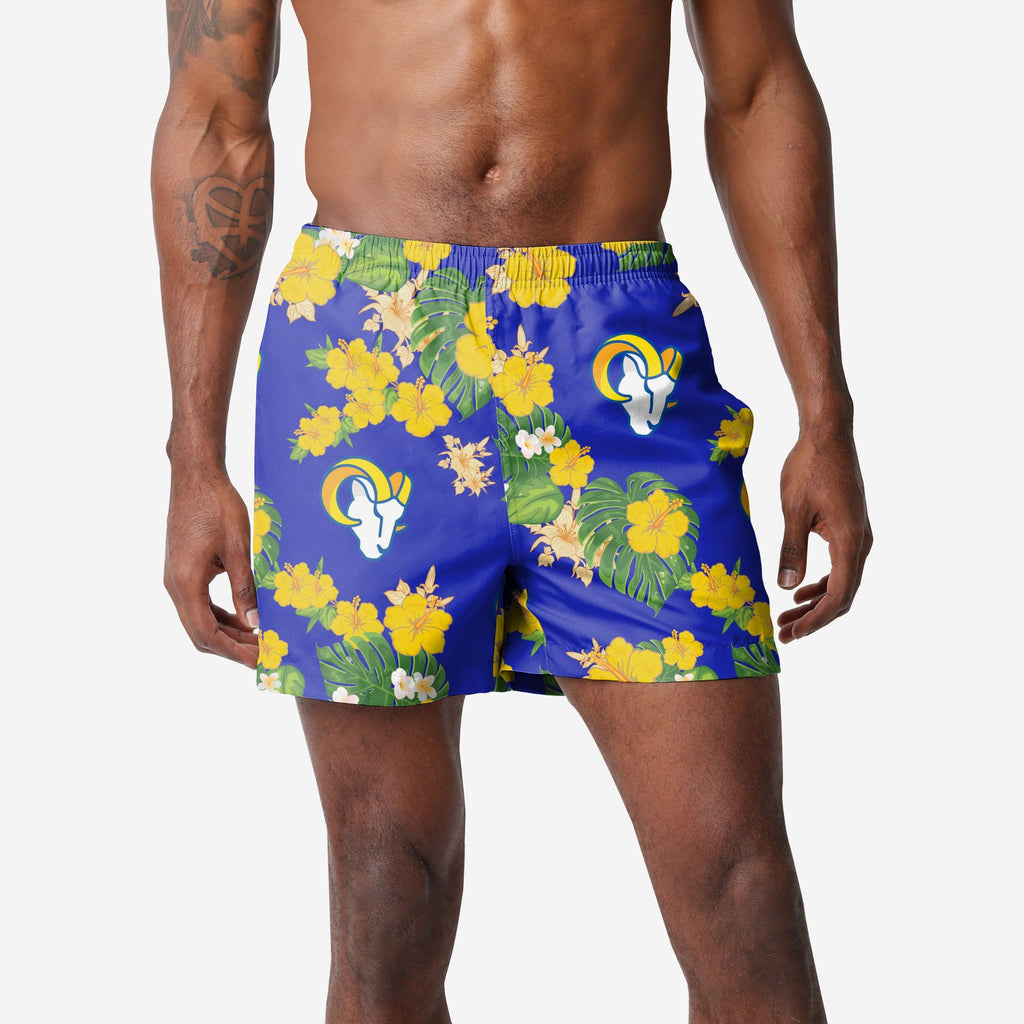 Los Angeles Rams Floral Swimming Trunks FOCO S - FOCO.com