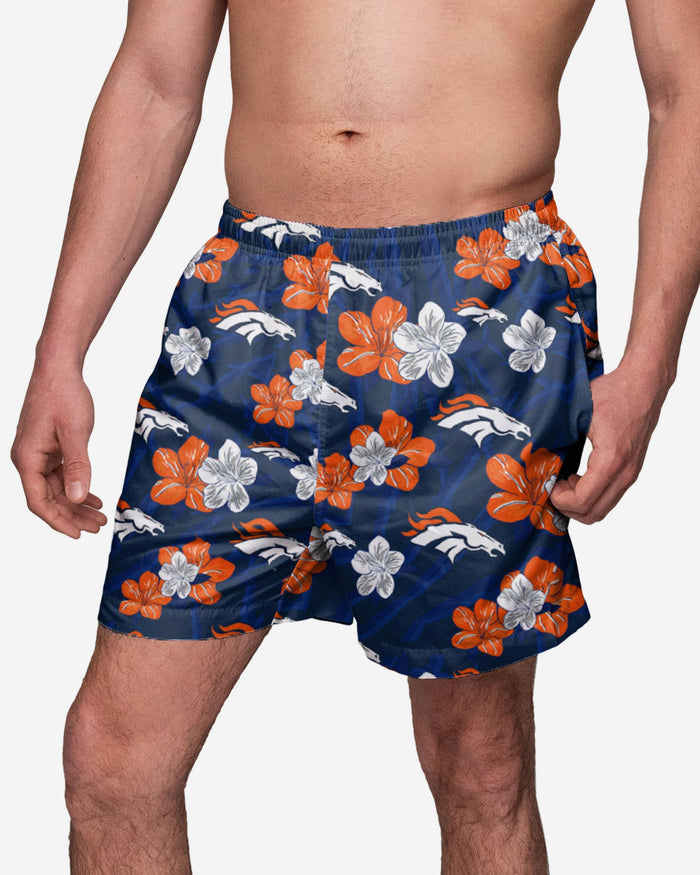 Denver Broncos Hibiscus Swimming Trunks FOCO S - FOCO.com