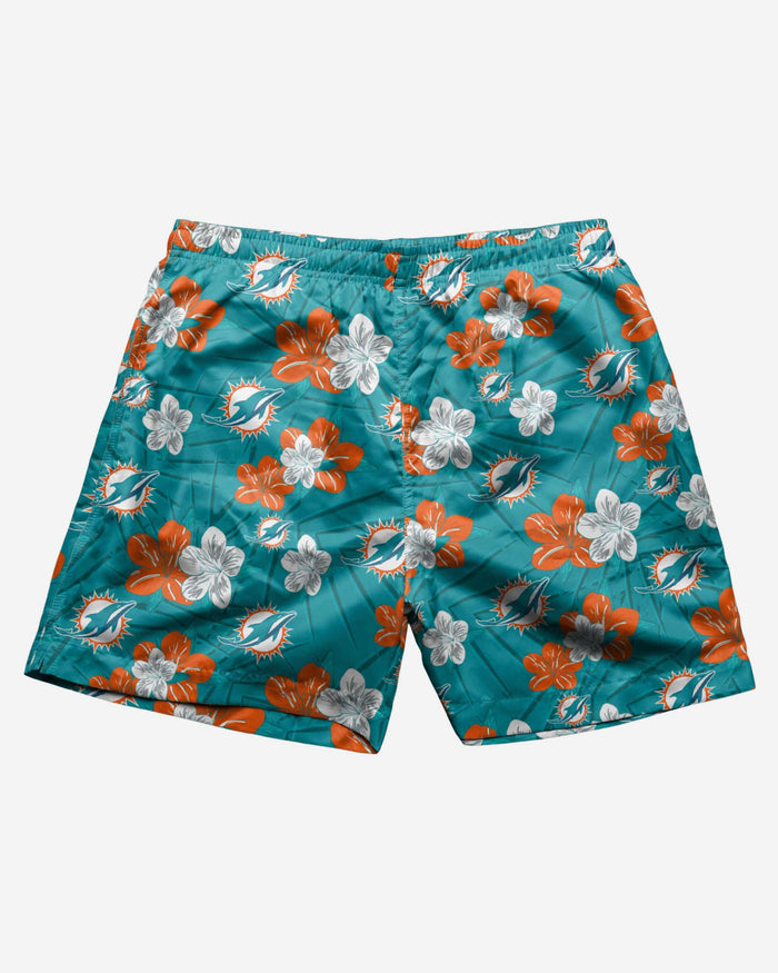 Miami Dolphins Hibiscus Swimming Trunks FOCO - FOCO.com