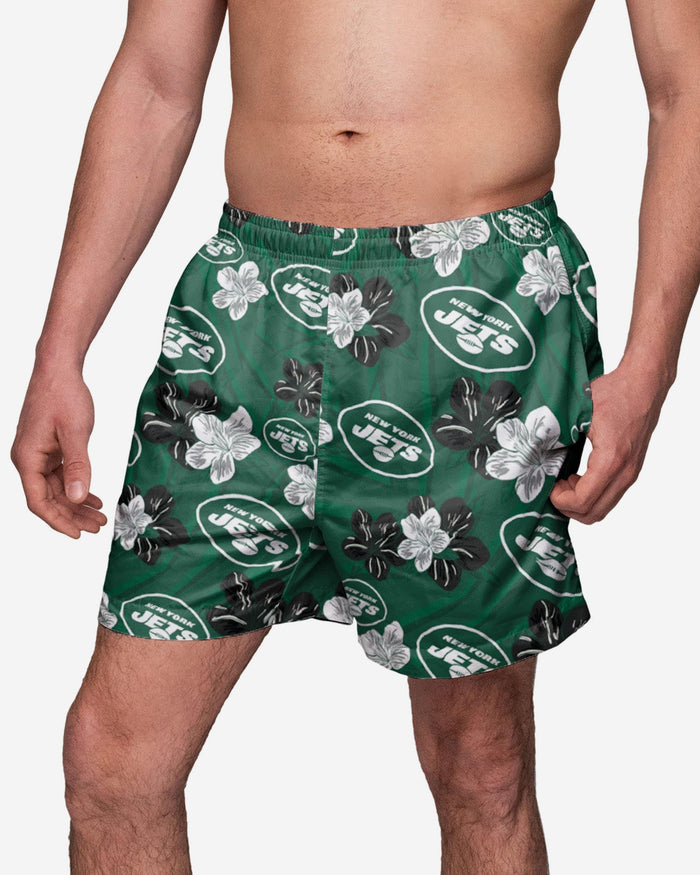 New York Jets Hibiscus Swimming Trunks FOCO S - FOCO.com