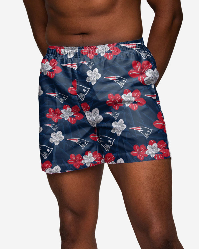 New England Patriots Hibiscus Swimming Trunks FOCO S - FOCO.com