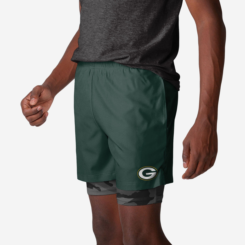 Green Bay Packers Team Color Camo Liner Shorts FOCO S - FOCO.com