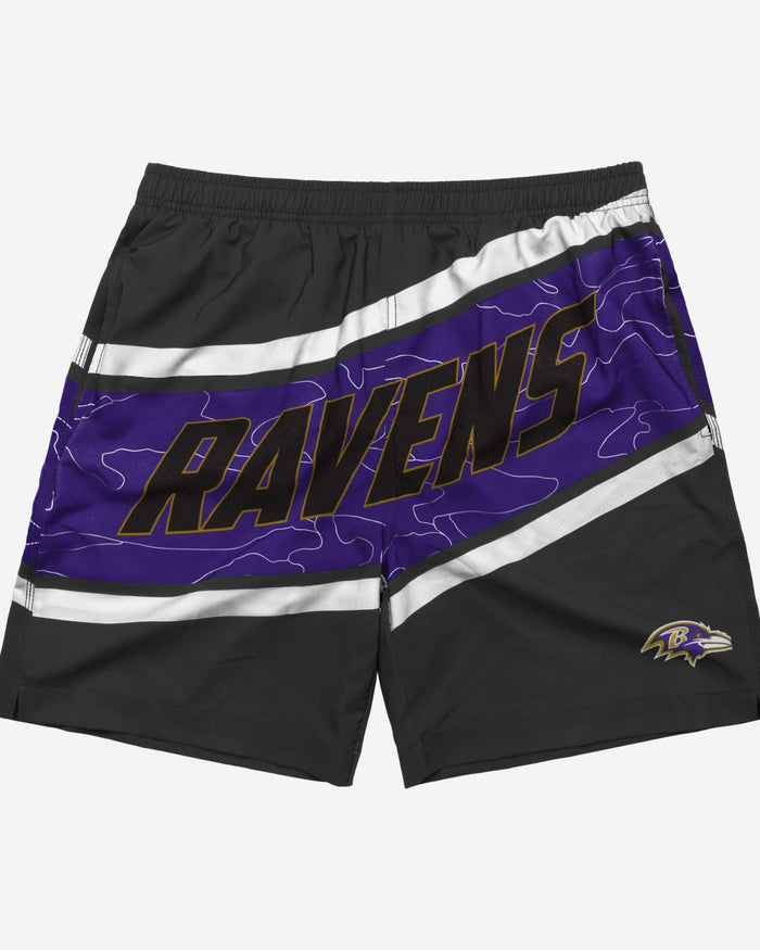 Baltimore Ravens Big Wordmark Swimming Trunks FOCO - FOCO.com