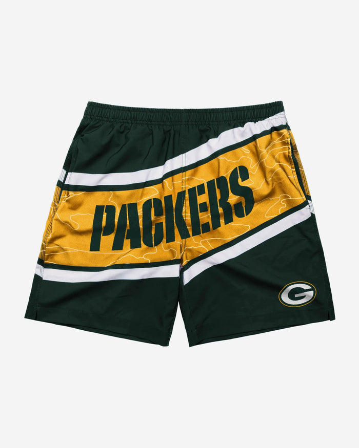 Green Bay Packers Big Wordmark Swimming Trunks FOCO - FOCO.com