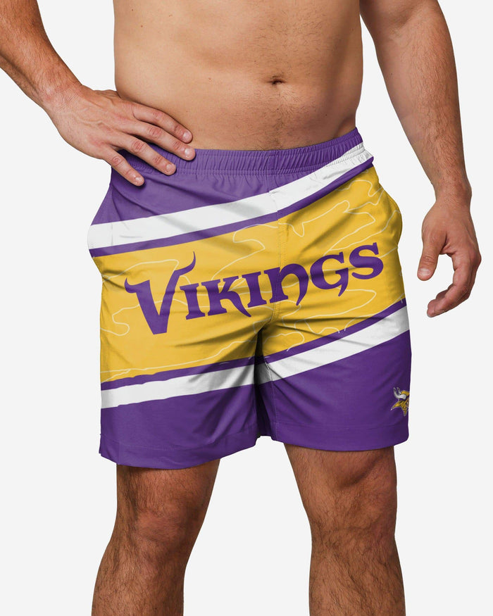 Minnesota Vikings Big Wordmark Swimming Trunks FOCO S - FOCO.com