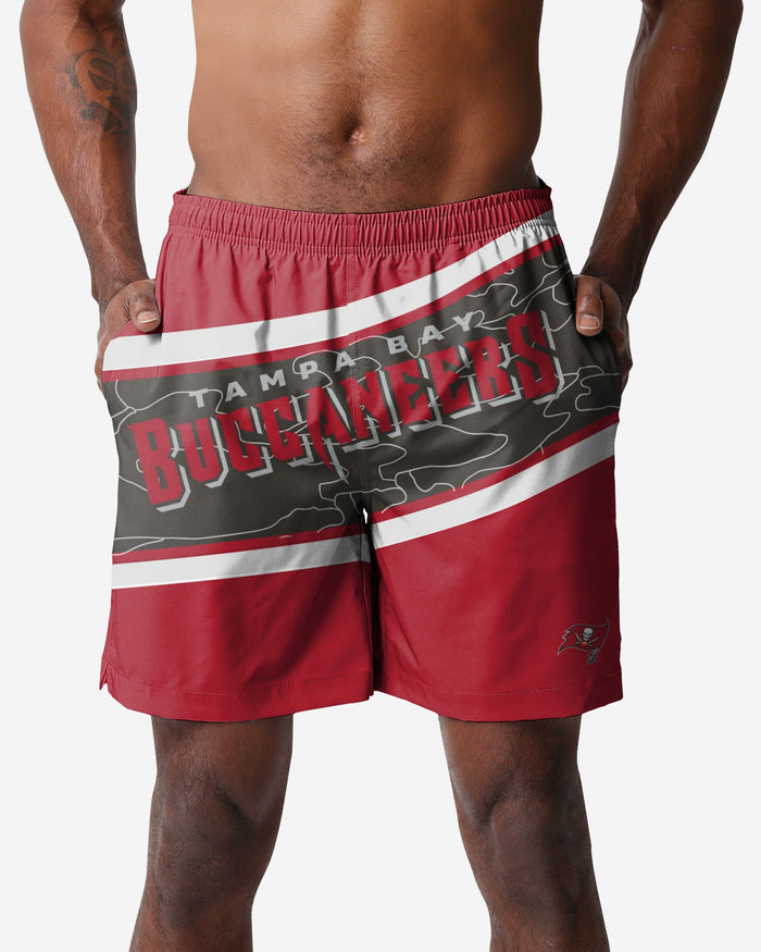 Tampa Bay Buccaneers Big Wordmark Swimming Trunks FOCO S - FOCO.com