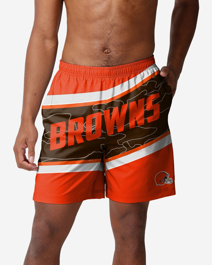 Cleveland Browns Big Wordmark Swimming Trunks FOCO S - FOCO.com