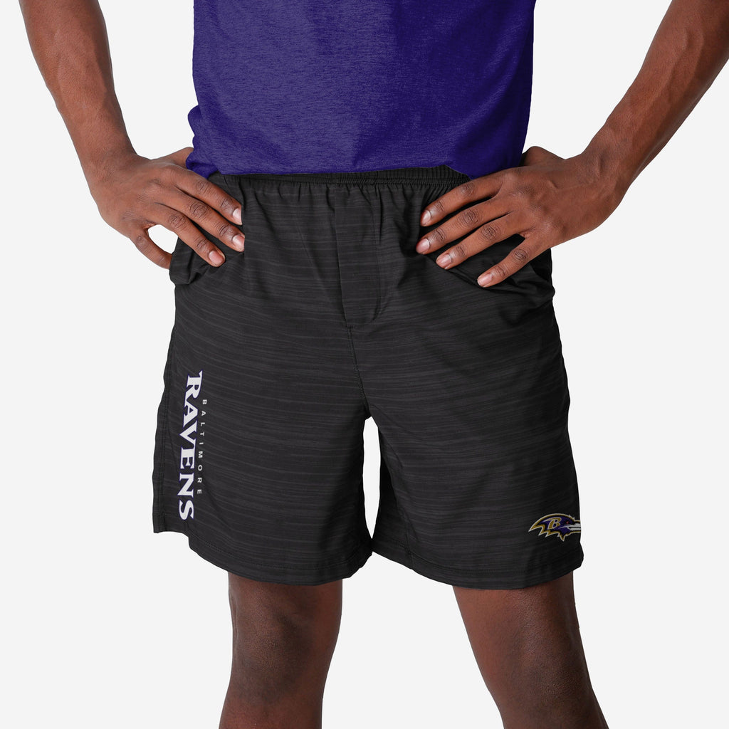 Baltimore Ravens Heathered Black Woven Liner Shorts FOCO S - FOCO.com