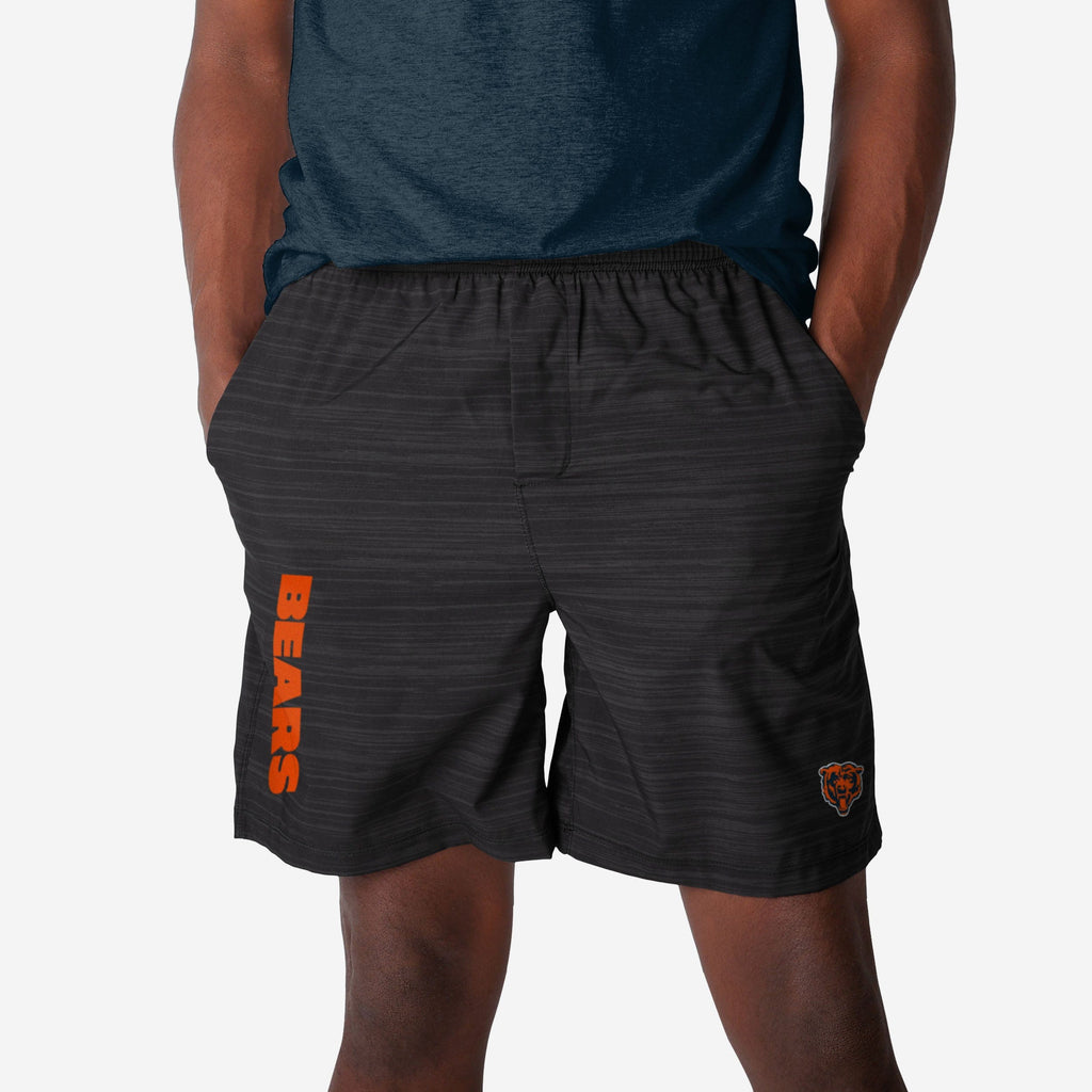 Chicago Bears Heathered Black Woven Liner Shorts FOCO S - FOCO.com